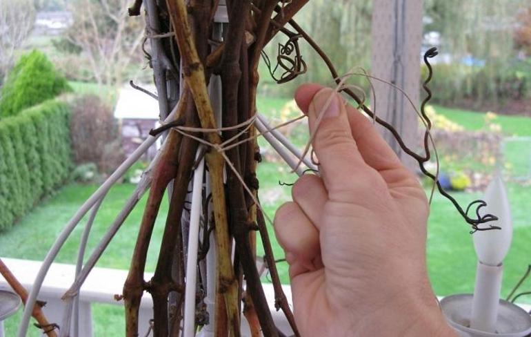 덩굴을 묶어서 튼튼하게 만들어야 합니다.