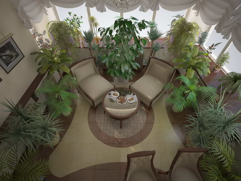 집에서의 겨울 정원