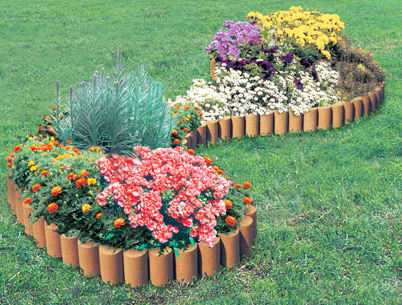 다차의 그루터기로 만든 화단