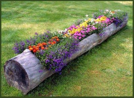 통나무로 만든 화단