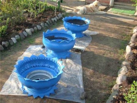 타이어로 만든 화분