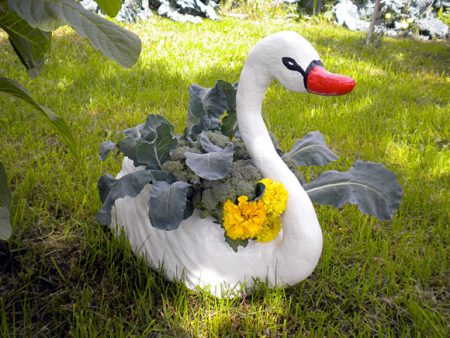 오래된 퍼티로 만든 백조