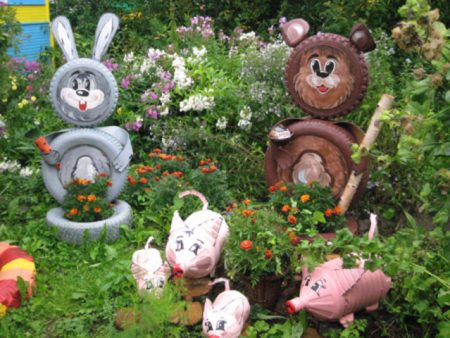 사진과 그림이 있는 즉석 재료로 직접 만드는 정원 공예품