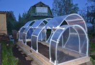 폴리카보네이트와 플라스틱 파이프로 만든 DIY 온실