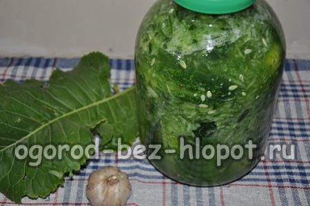 뚜껑 아래에 미리 만든 피클