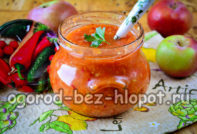 사과, 토마토, 당근, 고추를 곁들인 아지카