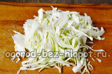 양배추를 잘게 썬다