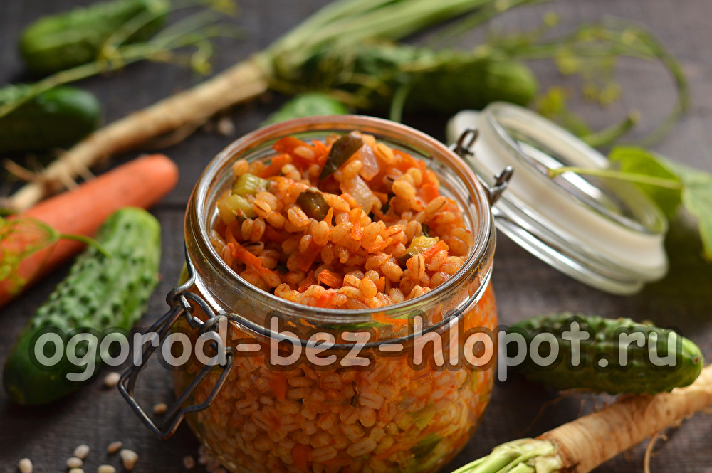 신선한 오이와 진주보리로 만든 라솔니크 드레싱