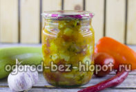 호박, 토마토, 고추, 당근, 양파 샐러드