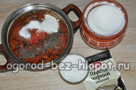 소금, 설탕, 후추를 첨가합니다