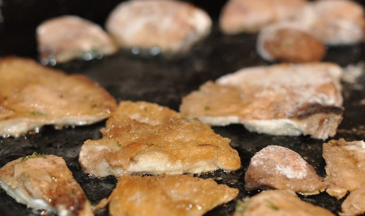 반죽 속의 버섯