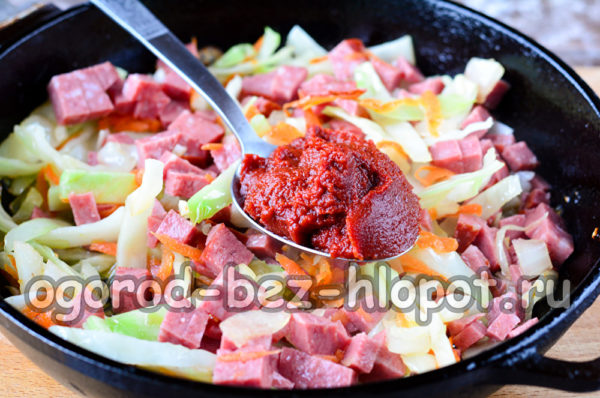 토마토 페이스트를 추가하다