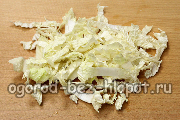 배추를 잘게 썬다