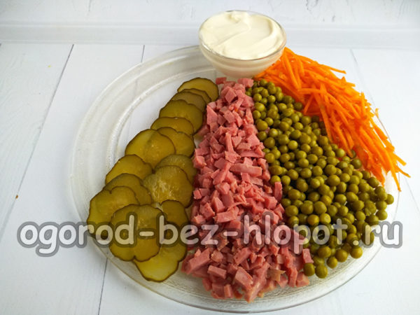 샐러드 재료를 펼쳐 놓다