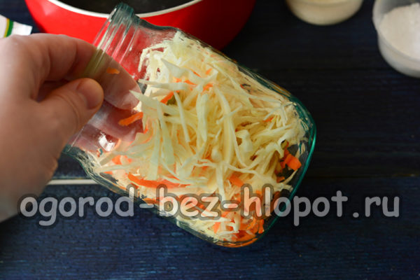 항아리에 야채를 채우다