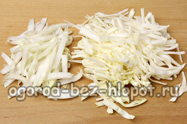 양배추를 잘게 썬다