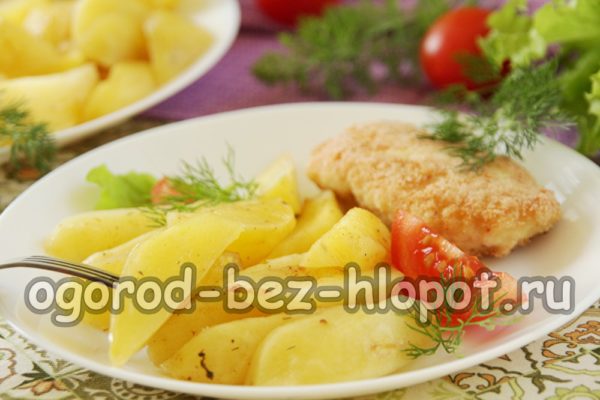 봉지 속 감자가 준비되었습니다