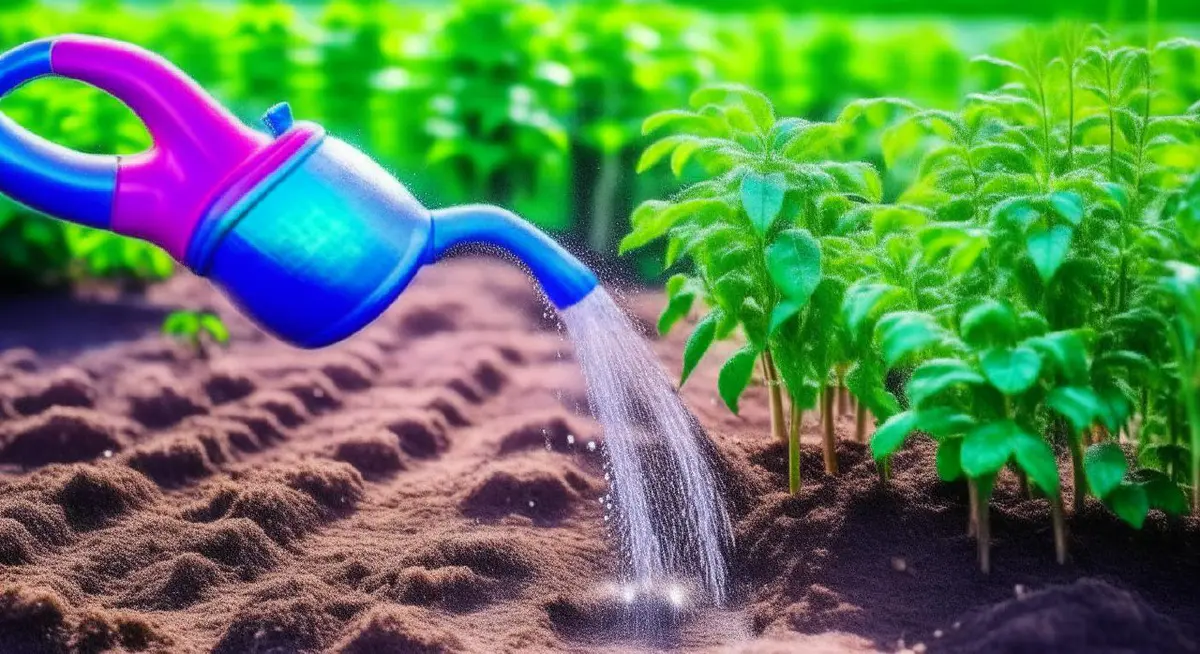 토마토 묘목에 소금 물주기