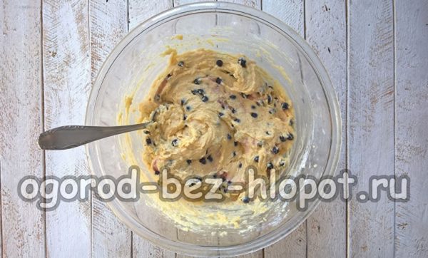 반죽에 블루베리를 섞다