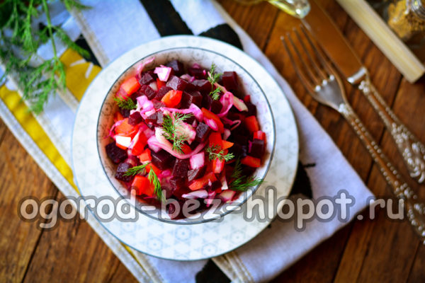 비트 샐러드가 준비되었습니다