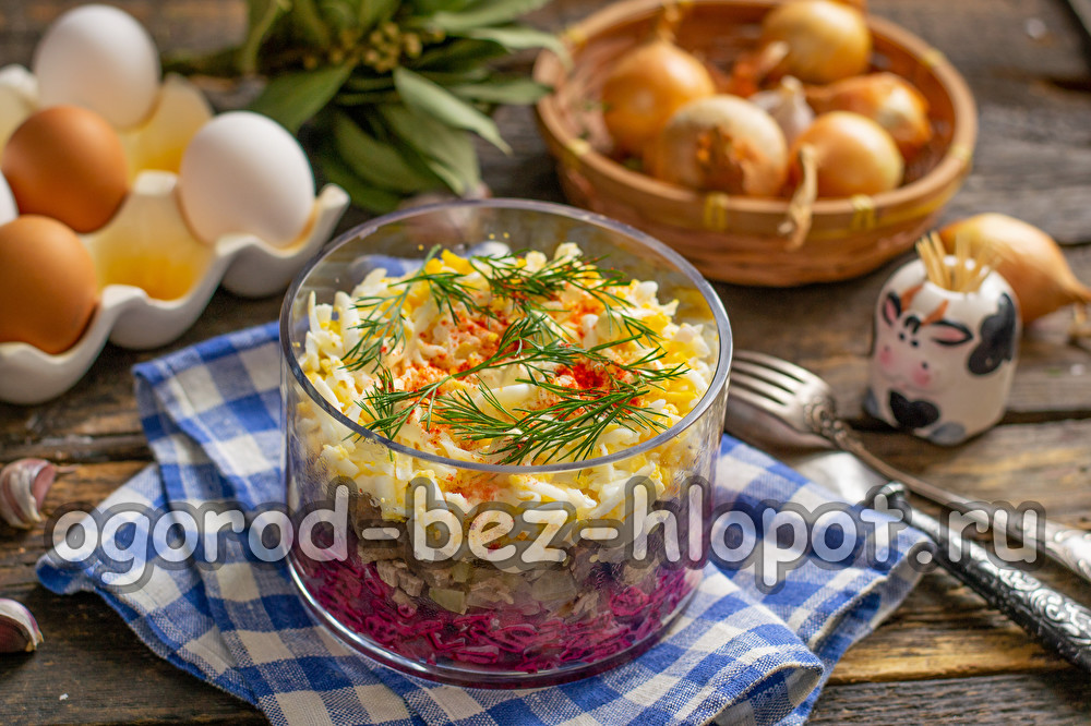 비트와 고기를 곁들인 세르비아 샐러드