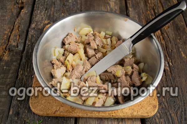 고기와 양파를 식히다