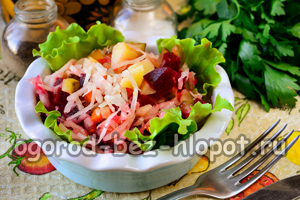 자우어크라우트를 곁들인 클래식 비네그레트