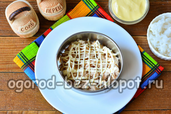 마요네즈를 곁들인 필레 한 층