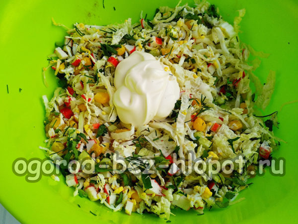 샐러드에 마요네즈를 얹다