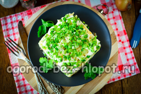 녹색 모피 코트 아래의 청어가 준비되었습니다