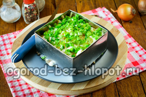 파를 곁들여 장식하다