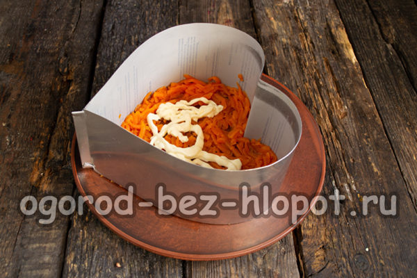 강판한 당근 층