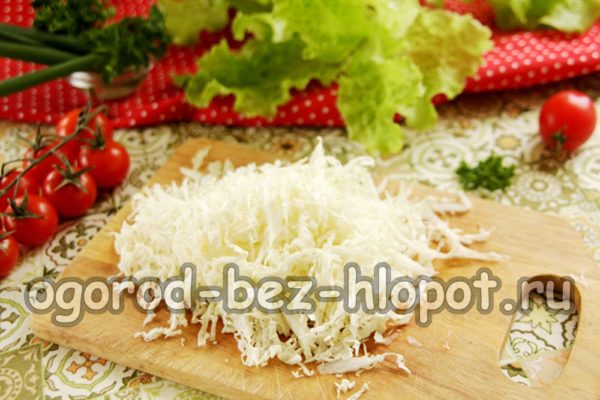 배추를 잘게 썬다