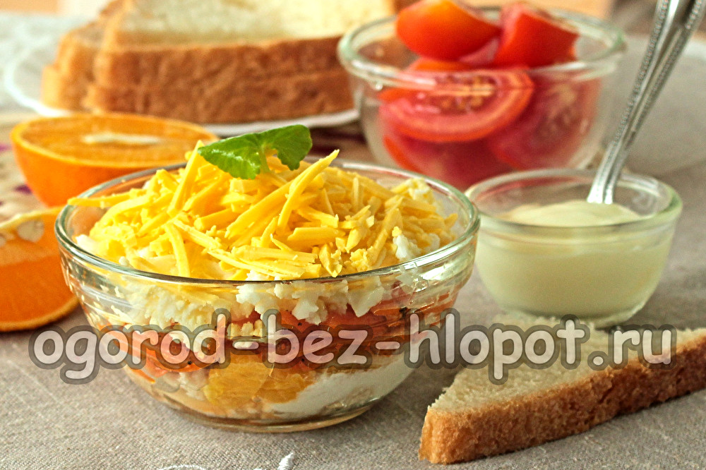 당근과 오렌지를 곁들인 게스트 딜라이트 샐러드