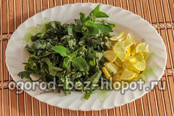 민트와 레몬을 다진다