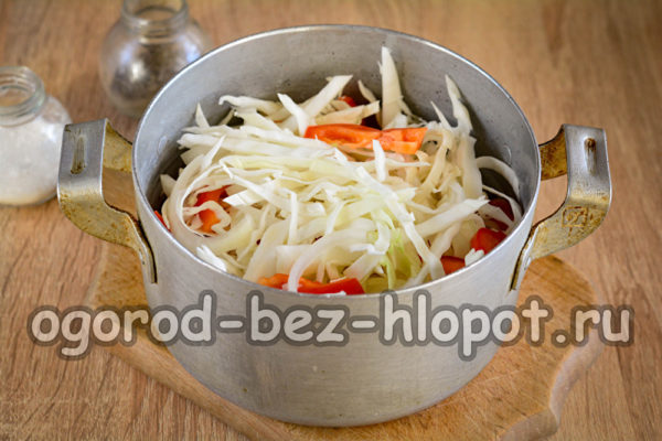 야채를 냄비에 넣으세요