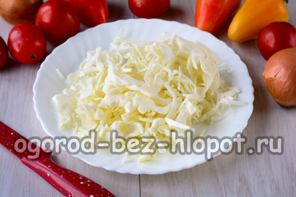 양배추를 잘게 썬다