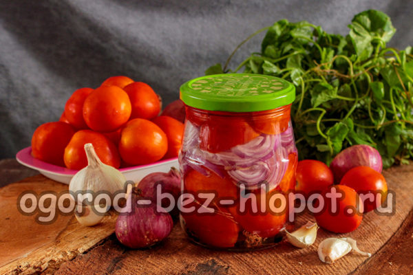 겨울철 토마토와 양파 샐러드